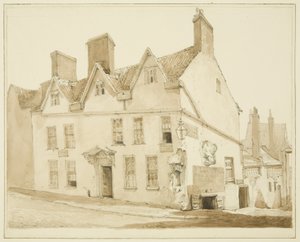 Corner of Pipe Lane og Frogmore Street (blyant og akvarel på papir) af George Orleans Delamotte