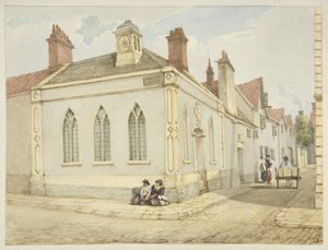 Trinity Chapel and Almshouse (blyant og akvarel på papir) af George Orleans Delamotte