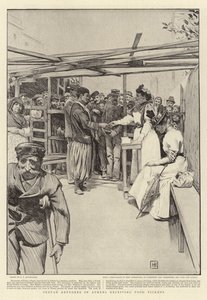 Kretiske flygtninge i Athen modtager madbilletter af George Percy Jacomb Hood