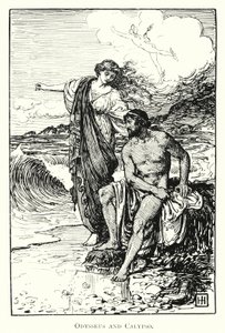 Odyssey: Odysseus og Calypso (gravering)