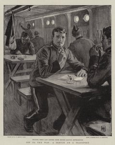 På vej til krigen, en skitse om en transport af George Percy Jacomb Hood