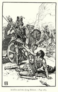 Iliaden: Achilleus og den døende Hektor (gravering)