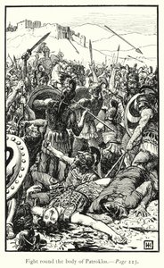 Iliaden: Kæmp rundt om Patroklos-legemet (gravering) af George Percy Jacomb Hood