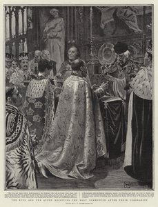 Kongen og Dronningen modtager den hellige nadver efter deres kroning af George Percy Jacomb Hood