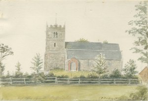 High Offley Church: vandfarvemaleri, 1821