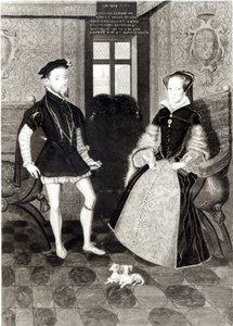 Portræt af Filip II af Spanien (1527-98) og Dronning Mary I (1516-58) graveret af Joseph Brown, 1812