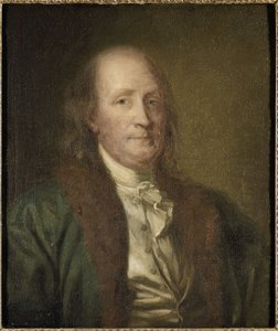 Fransk:  Benjamin Franklin (1706-1790) Benjamin Franklin (1706-1790) af George Peter Alexander Healy