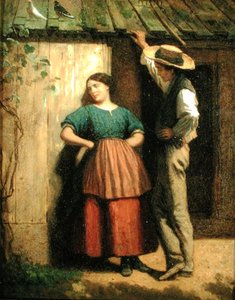 Rustikt frieri, ca. 1859-60 (olie på tavle)