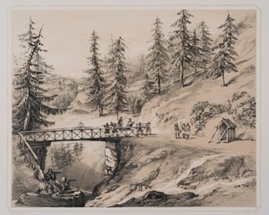 Combermere Bridge, Abbeville og Barretts Boarding House, 1846 af George Powell Thomas