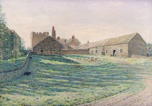 Halton Castle, Northumberland, østlig aspekt, 1800-tallet (akvarel)