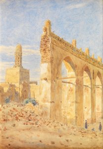 Ruinerne af Gama al-Hakim, Cairo (akvarel)