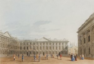 Peckwater Quad looking East, Christ Church, Oxford, 1850 (blæk & wc på papir)