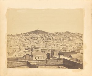 Udsigt ned ad Stockton Street og Telegraph Hill, taget fra hjørnet af Stockton Street og Sacramento Street. af George R. Fardon