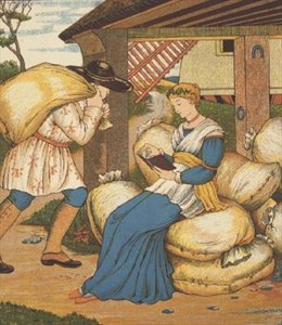 Prinsessen læser fra Rumpelstiltskin (farve litho)