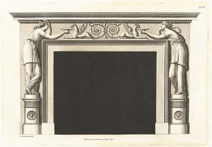 En ny Samling af Skorstensstykker, udsmykket efter Stilen fra den etruskiske, græske og romerske Arkitektur; Indeholder 36 designs, der passer til det mest elegante udvalg af lejligheder af George Richardson