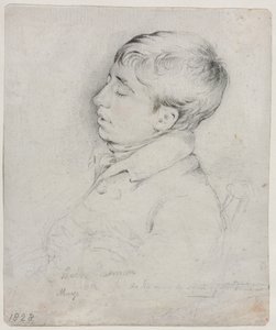 Et portræt af Welby Sherman Sovende i en stol, 1828. af George Richmond