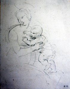 En mor og hendes barn - studie for de gamle af George Richmond