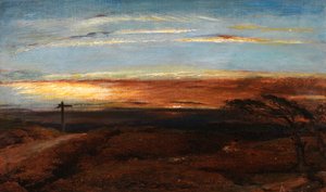 Landskab ved solnedgang af George Richmond