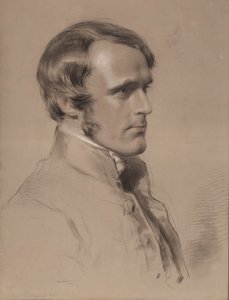 Pastor John Jackson, 1853 (sort, rød og hvid kridt på papir)