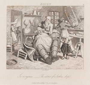 Barber Shop, Rouen, ca. 1821 (radering)