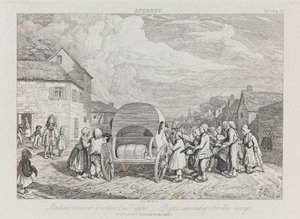 Beggars, Eperney, ca. 1821 (radering) af George Robert Lewis