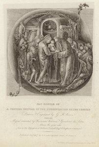 Faksimile af hovedstadens initial i præsentationen i templet af George Robert Lewis
