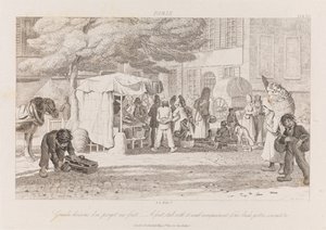 Frugtbod, Paris, ca. 1821 (radering) af George Robert Lewis