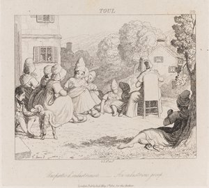 Industrious Group, Toul, ca. 1821 (ætsning) af George Robert Lewis