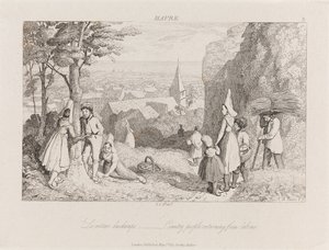 Returning From Labor, Havre, ca. 1821 (radering) af George Robert Lewis
