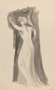 En undersøgelse af Miranda til "The Tempest" af George Romney