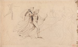 Apollo og Diana til "Ødelæggelsen af Niobes børn" af George Romney