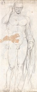 Klassisk mandlig nøgenmodel af George Romney