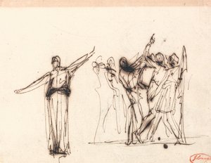 En menneskemængde foran en profetinde af George Romney