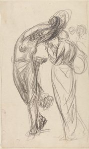 En dansende tamburinspiller og en banjospiller af George Romney