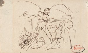 Figurkomposition; muligvis Samson og Delila af George Romney
