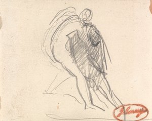 Figur, der støtter en besvimet figur af George Romney