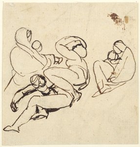 Figurstudier af kvinder og børn i lidelse af George Romney