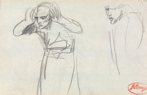 Figur med hænderne mod ørerne af George Romney