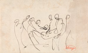 Figurer, der bærer en anden figur af George Romney