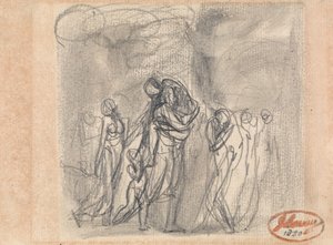 En flugtende gruppe af figurer af George Romney