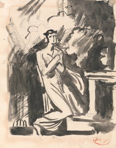 Iphigenia knæler over et alter af George Romney