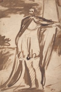 Lord Salisbury, stående ved en søjle af George Romney