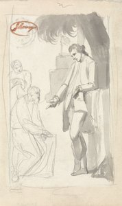 Major Pierson and the Brahman (grå vask og grafit på lagt papir) (se 153906) af George Romney