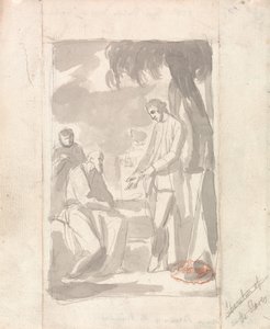 Major Pierson and the Brahman (grå vask på lagt papir) (se 153905) af George Romney