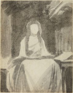 Portrætstudie af Lady Hamilton som Sankt Cecilia af George Romney