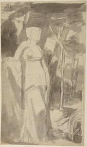 Portrætstudie af frøken Francis Woodley af George Romney