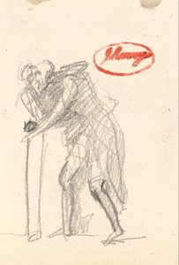 Muligvis en bøjet figur med pind fra "Old Age" af George Romney