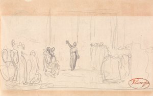 Muligvis en folkemængde foran en profetinde af George Romney