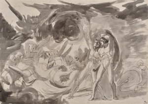 Satan betragter de faldne engle af George Romney