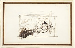 Siddende figurer og en ged af George Romney
